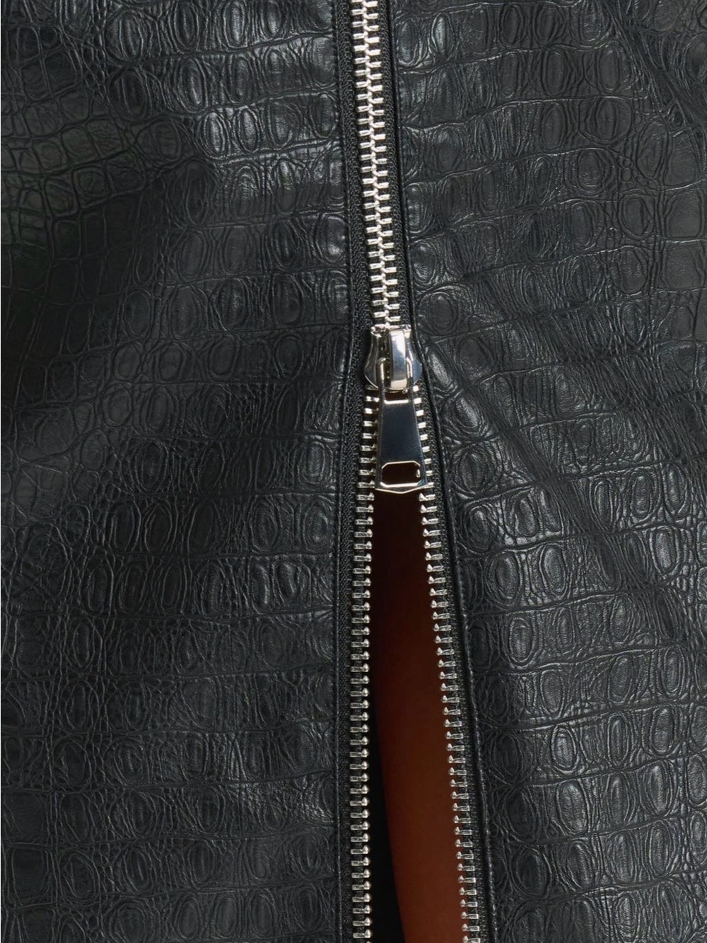 naked wardrobe Black Croc-Embossed Midi Pencil Skirt - Picture 5 of 9